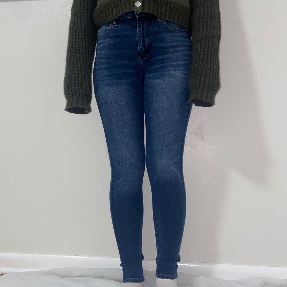 American Eagle 360 Next Level High-Waisted Jegging Women's Dark Blue 4 Regular